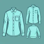 teal-colored long-sleeved chambray work shirt image